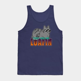 They See Me Loafin' - Grey Cat Tank Top